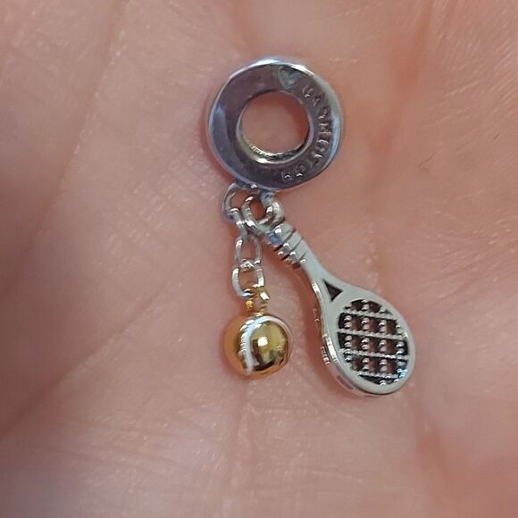 925 Sterling Silver Badminton Tennis Charm - Picture 7 of 8